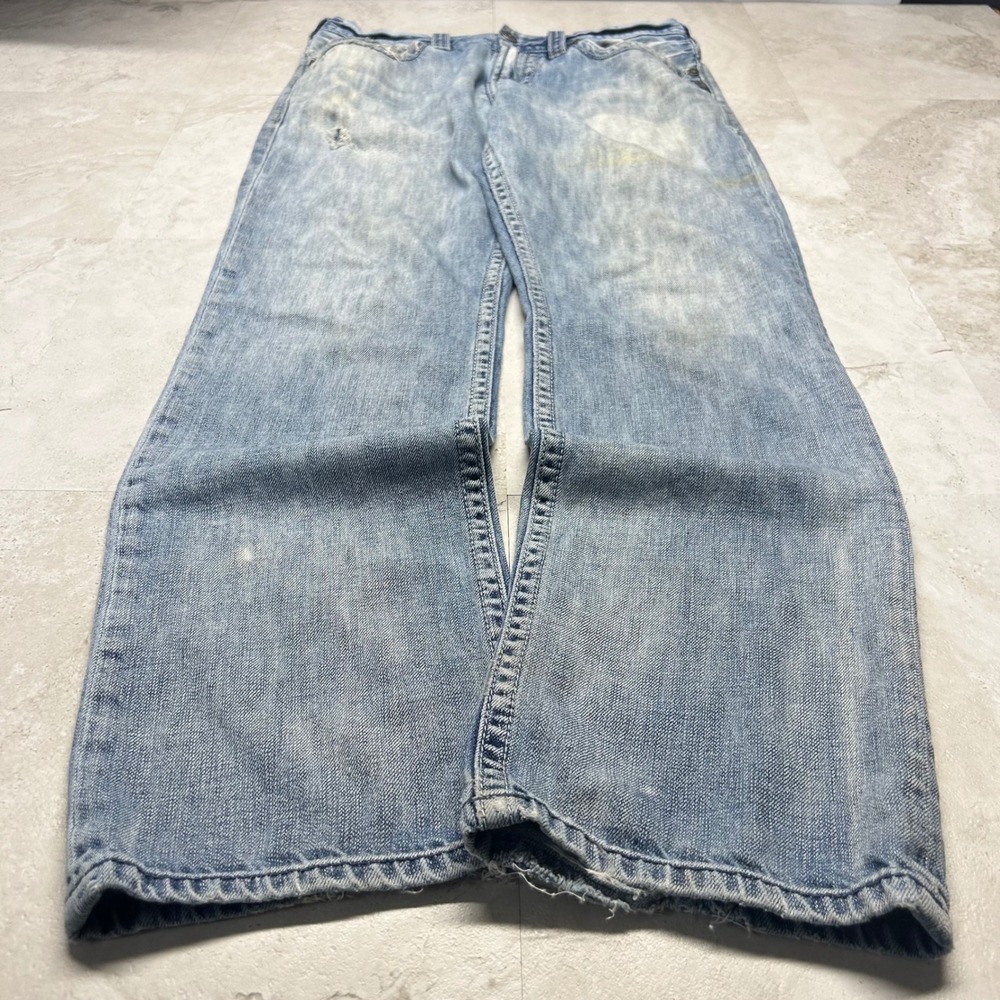 Silver Jeans Co Grayson Heritage Light Wash Distressed Jeans Mens 30x32 Frayed